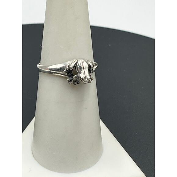 Designer Sterling Silver Tree Frog 925 Maker mark Ring Size 7.75 - Picture 10 of 10